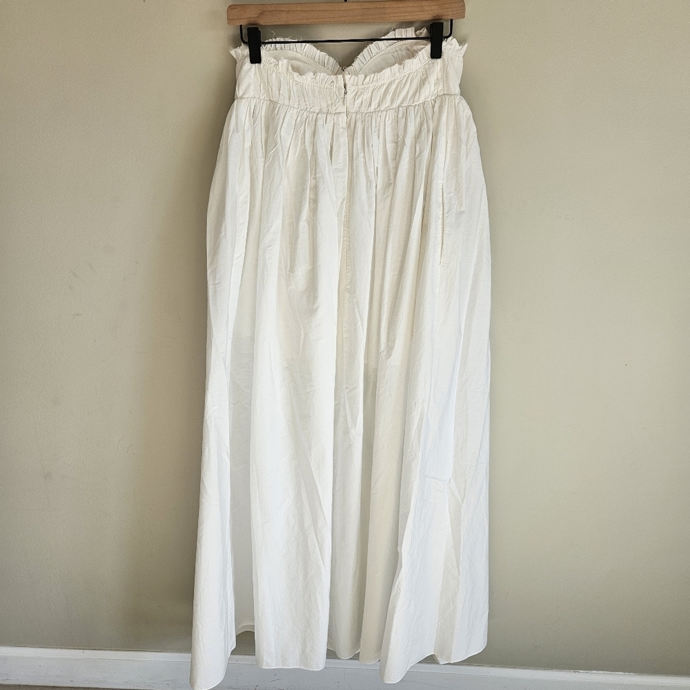 Sau Lee White Cotton Poplin Sweetheart Neckline Maxi Dress ALTERED - Picture 9 of 13